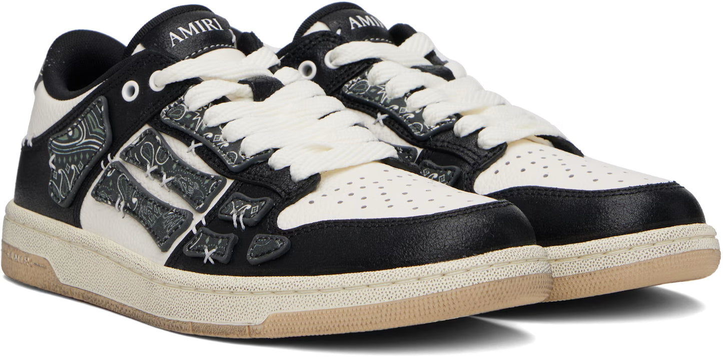 AMIRI Black & White Bandana Skel-Top Low Sneakers