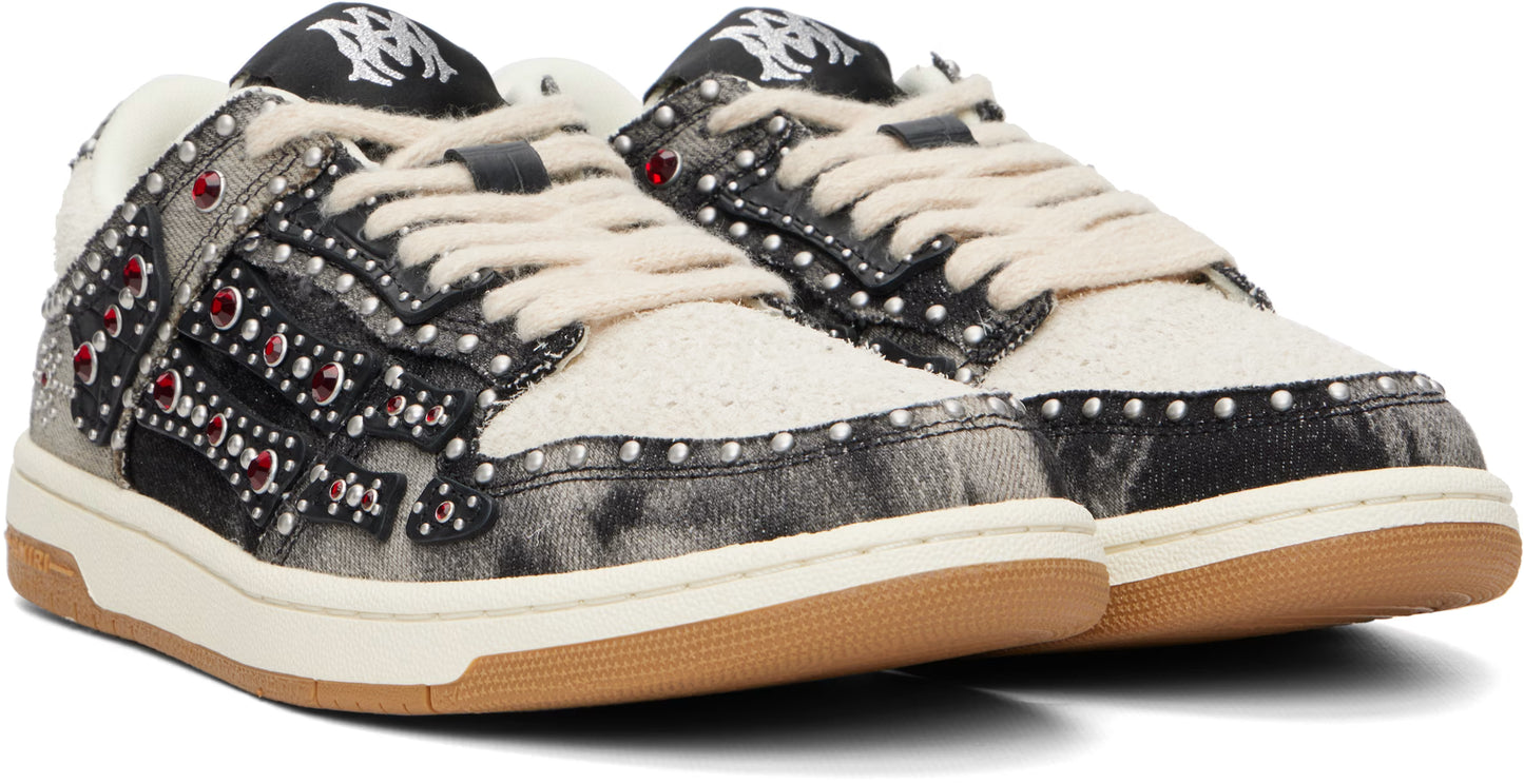 AMIRI Black Stud Skel-Top Low Sneakers