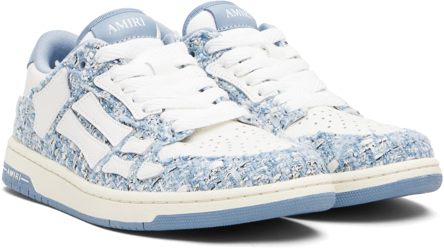 AMIRI Blue Bouclé Skel-Top Low Sneakers