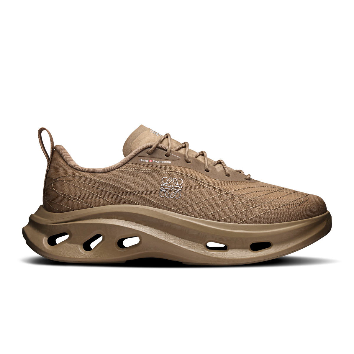On x LOEWE Cloudtilt Cosmic men's sneaker in Dark Sand - side view