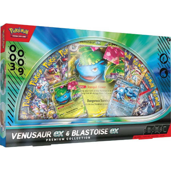 Pokémon TCG: Venusaur EX & Blastoise EX Premium Collection – SV Series