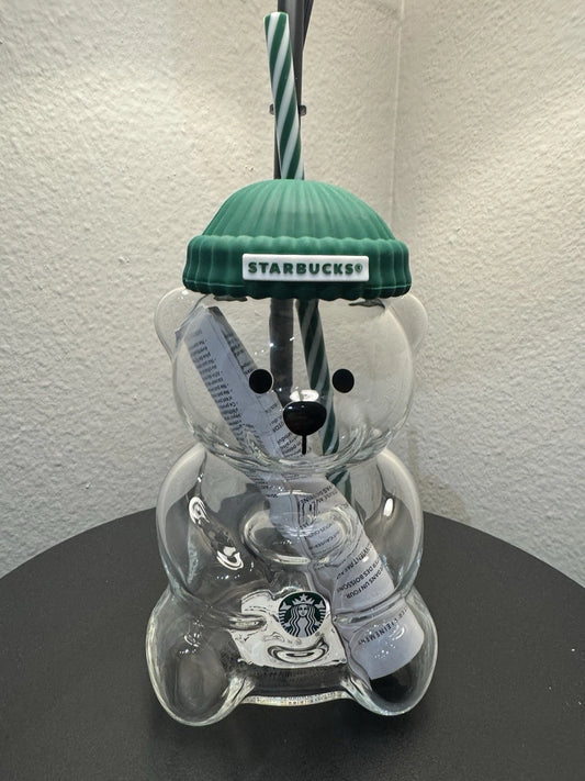 Starbucks Bear Glass Tumbler (Bearista Edition) – Collectible Cup with Straw