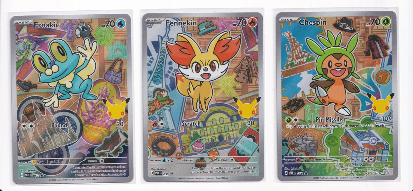 Pokémon First Partner Series 3 – Gen 6 Kalos Promo Set | Chespin, Fennekin & Froakie