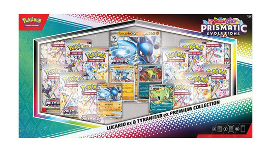 Pokémon TCG Prismatic Evolutions Lucario ex & Tyranitar ex Premium Collection